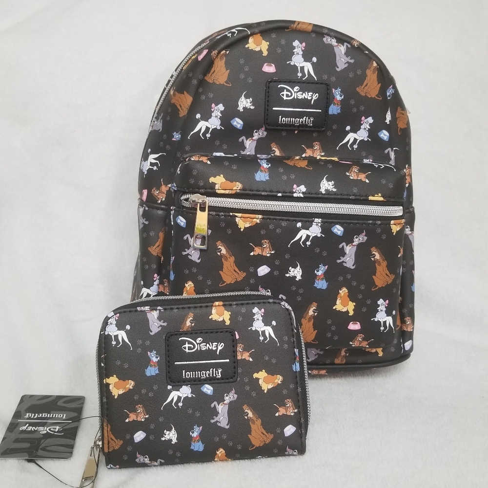 Loungefly Disney Dogs Backpack, Wallet + Notebook